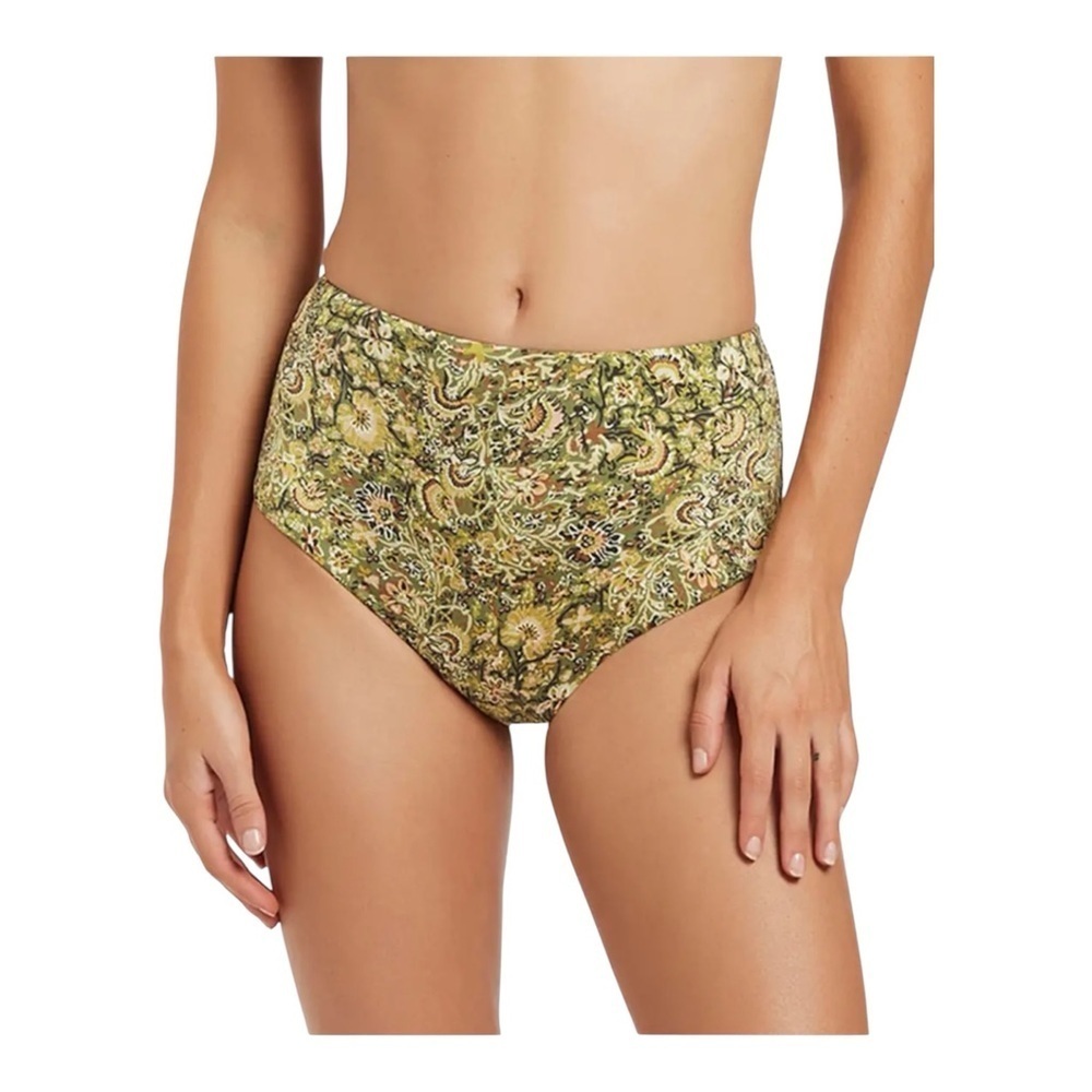 JETS Australia Majorelle High-Waist Bikini Bottoms in Citron NWT